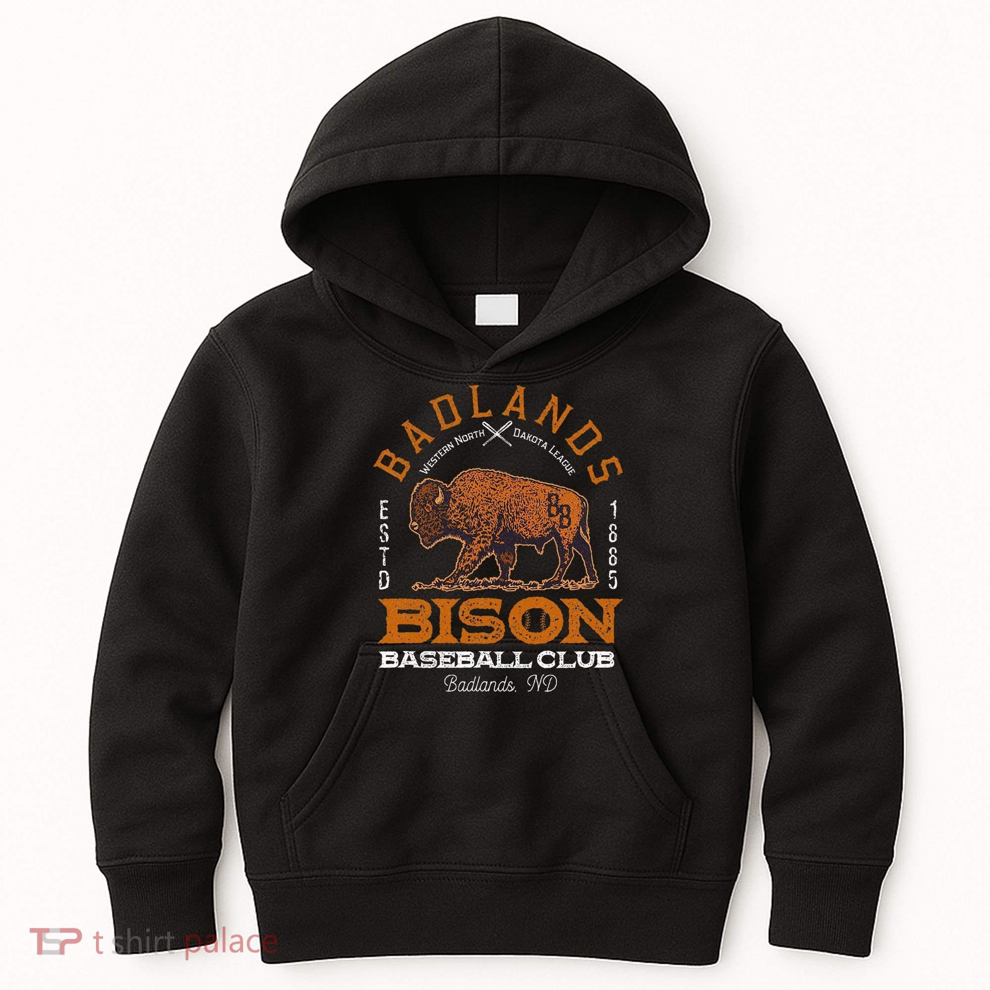 American Bison Baseball Retro Minor League Baseball Team Kids Hoodie