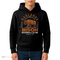 American Bison Baseball Retro Minor League Baseball Team Kids Hoodie thumb 4