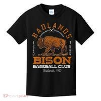 American Bison Baseball Retro Minor League Baseball Team Kids T-Shirt thumb 0