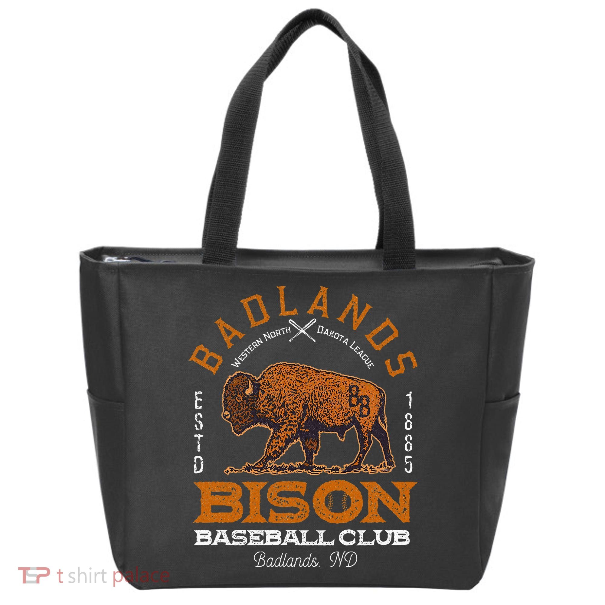 American Bison Baseball Retro Minor League Baseball Team Tote Bag