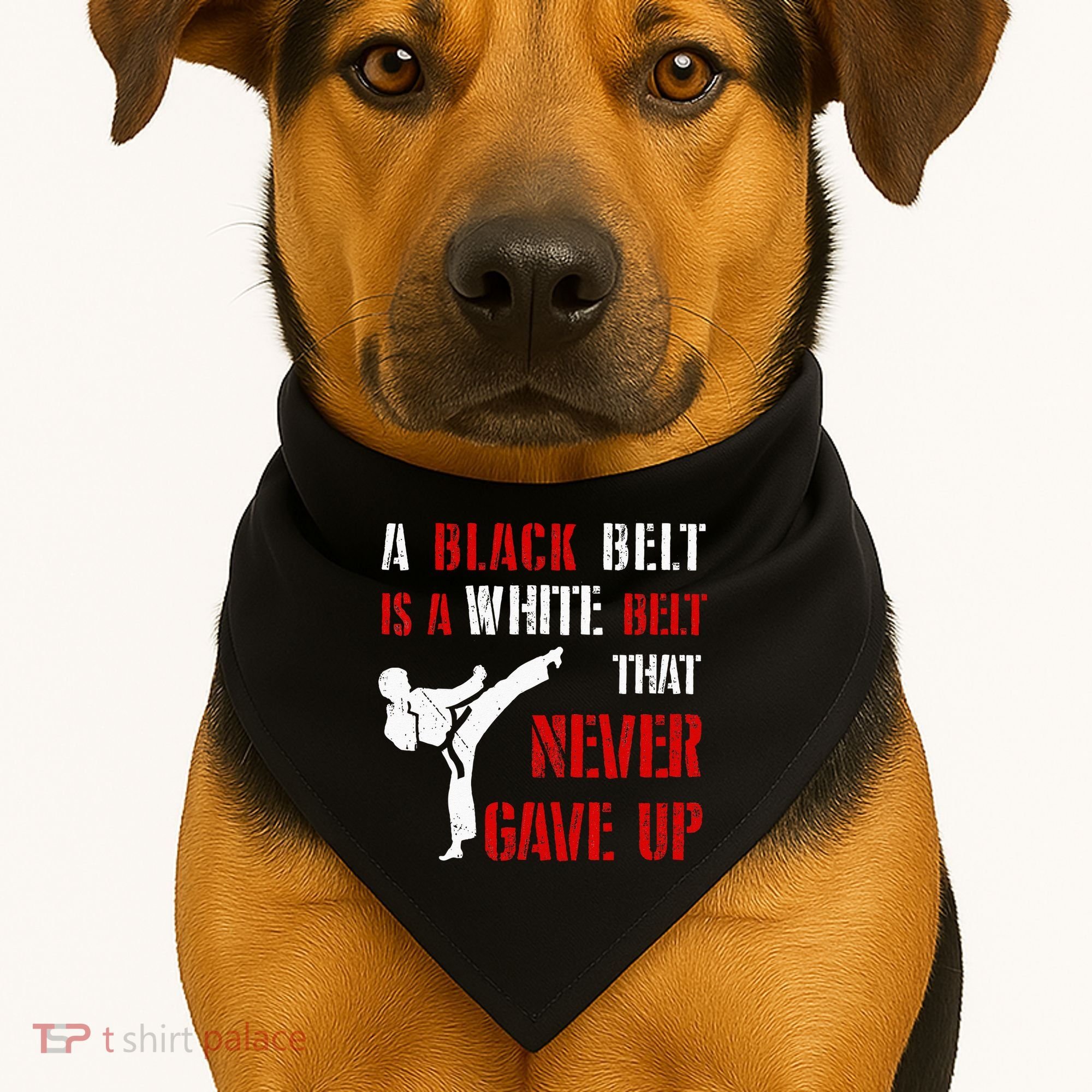 A Black Belt Is A White Belt That Never Gave Up Karate MMA USA-Made Doggie Bandana