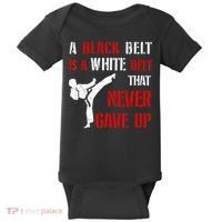 A Black Belt Is A White Belt That Never Gave Up Karate MMA Baby Bodysuit thumb 0