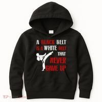 A Black Belt Is A White Belt That Never Gave Up Karate MMA Kids Hoodie thumb 0