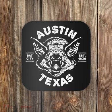 Austin Bat Bat City Texas Tx Est Established 1839 Design Coaster