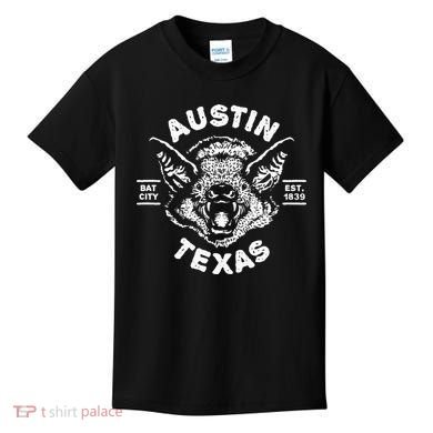 Austin Bat Bat City Texas Tx Est Established 1839 Design Kids T-Shirt