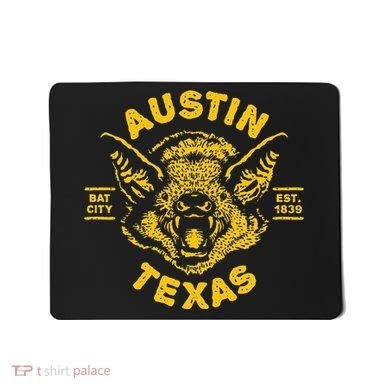 Austin Bat Bat City Texas Tx Est Established 1839 Design Mousepad