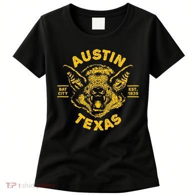 Austin Bat Bat City Texas Tx Est Established 1839 Design Women's T-Shirt