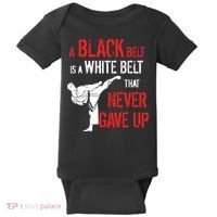 A Black Belt Is A White Belt That Never Gave Up Karate Gift Baby Bodysuit thumb 0