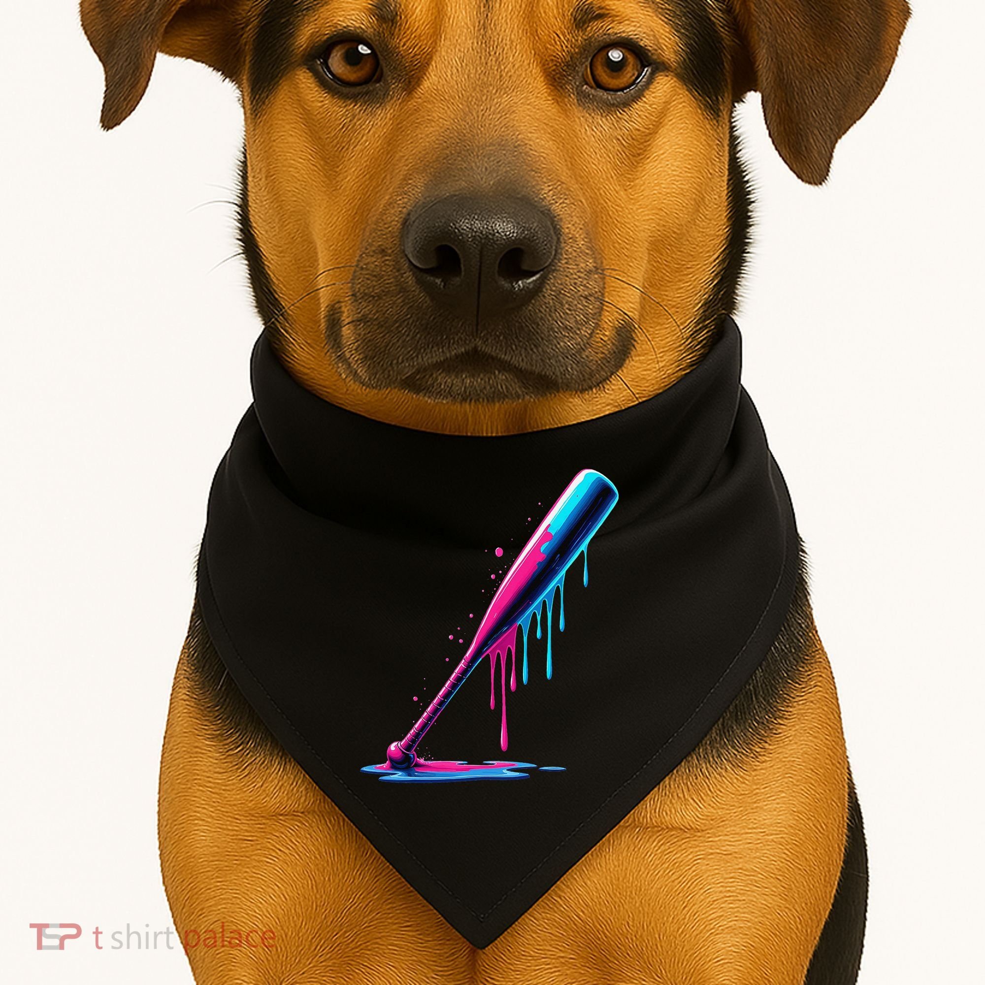 Aesthetic Baseball Bat Drip USA-Made Doggie Bandana