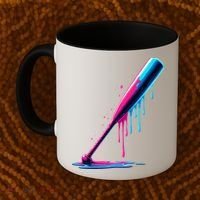 Aesthetic Baseball Bat Drip Coffee Mug thumb 2