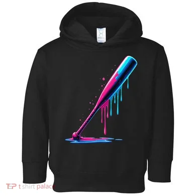 Aesthetic Baseball Bat Drip Toddler Hoodie