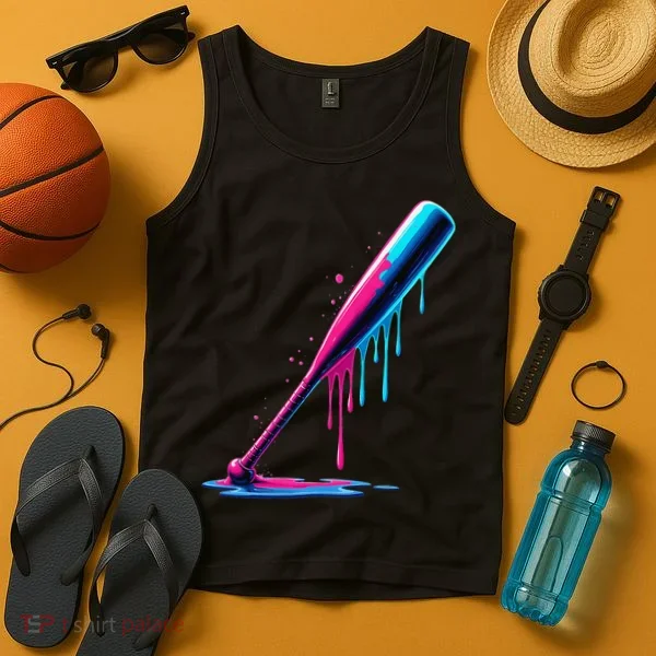 Aesthetic Baseball Bat Drip Tank Top