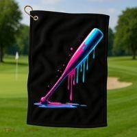 Aesthetic Baseball Bat Drip Golf Towel thumb 1