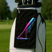 Aesthetic Baseball Bat Drip Golf Towel thumb 2