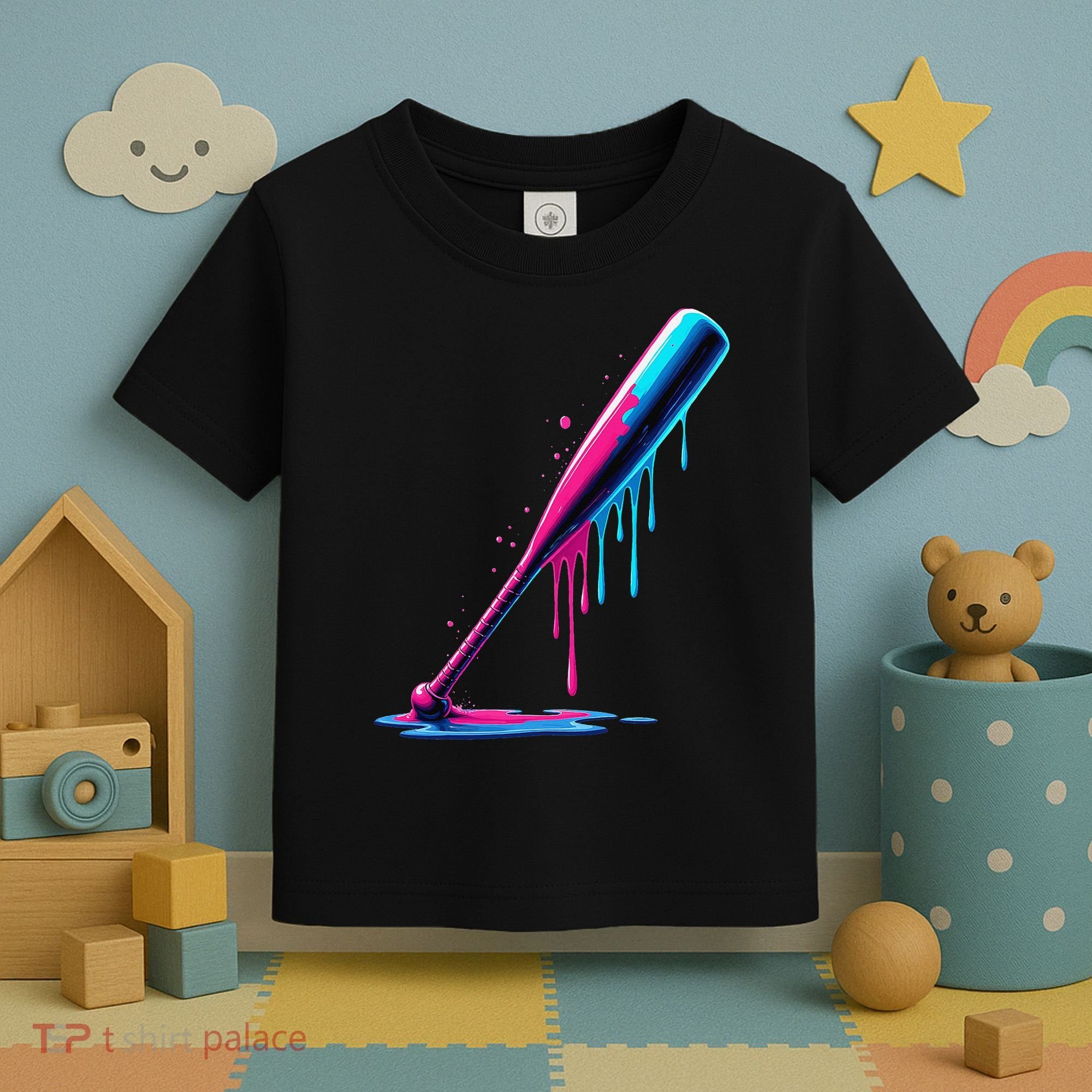 Aesthetic Baseball Bat Drip Toddler T-Shirt