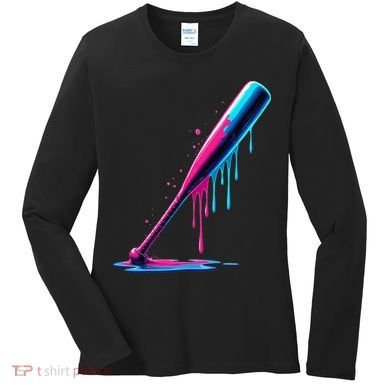 Aesthetic Baseball Bat Drip Women's Long Sleeve Shirt