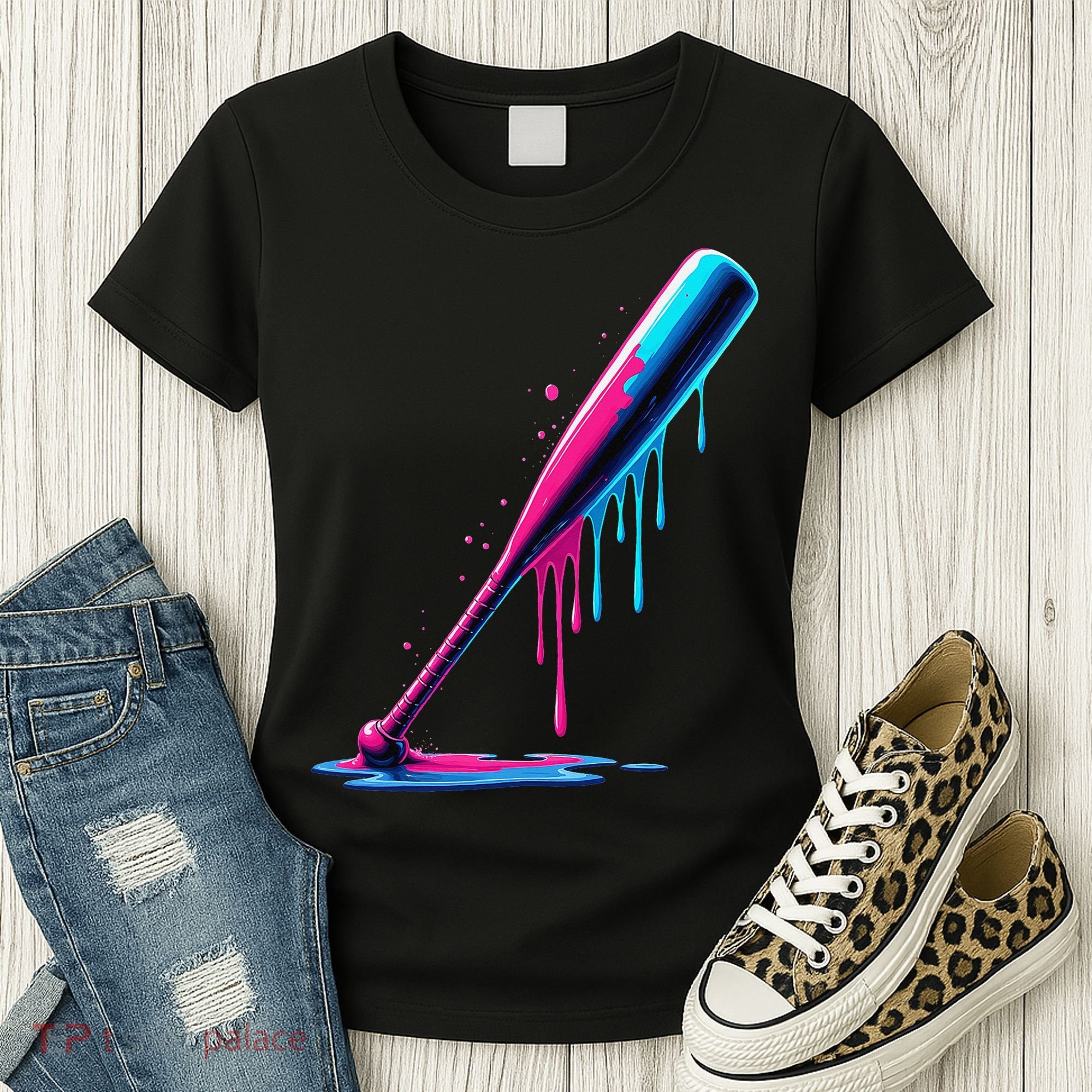 Aesthetic Baseball Bat Drip Women's T-Shirt