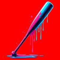 Aesthetic Baseball Bat Drip Santa Hat thumb 1