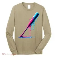 Aesthetic Baseball Bat Drip Long Sleeve Shirt thumb 0