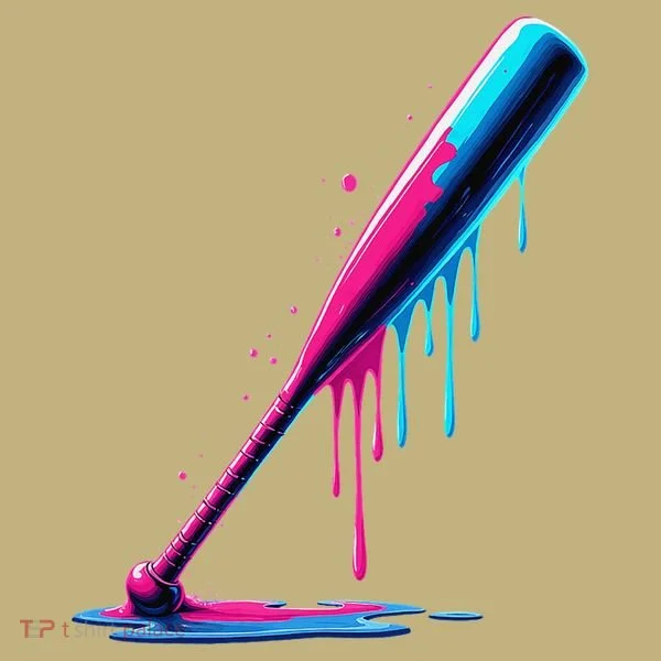 Aesthetic Baseball Bat Drip Long Sleeve Shirt