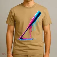 Aesthetic Baseball Bat Drip T-Shirt thumb 3