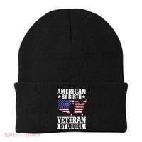 American By Birth Veteran By Choice Us Flag Veterans Day Beanie thumb 0