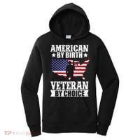 American By Birth Veteran By Choice Us Flag Veterans Day Women's Hoodie thumb 0
