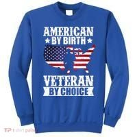 American By Birth Veteran By Choice Us Flag Veterans Day Sweatshirt thumb 0