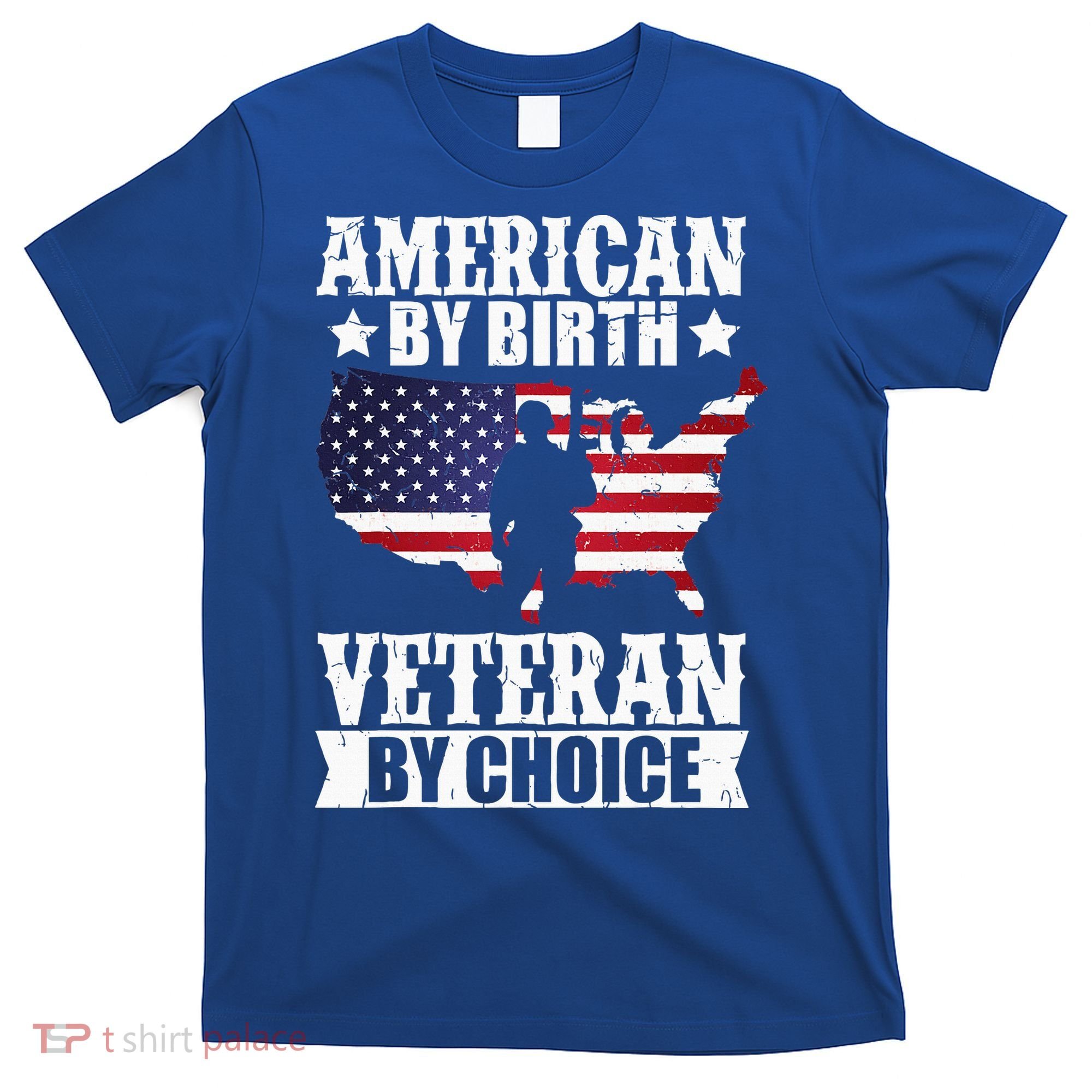 American By Birth Veteran By Choice Us Flag Veterans Day T-Shirt
