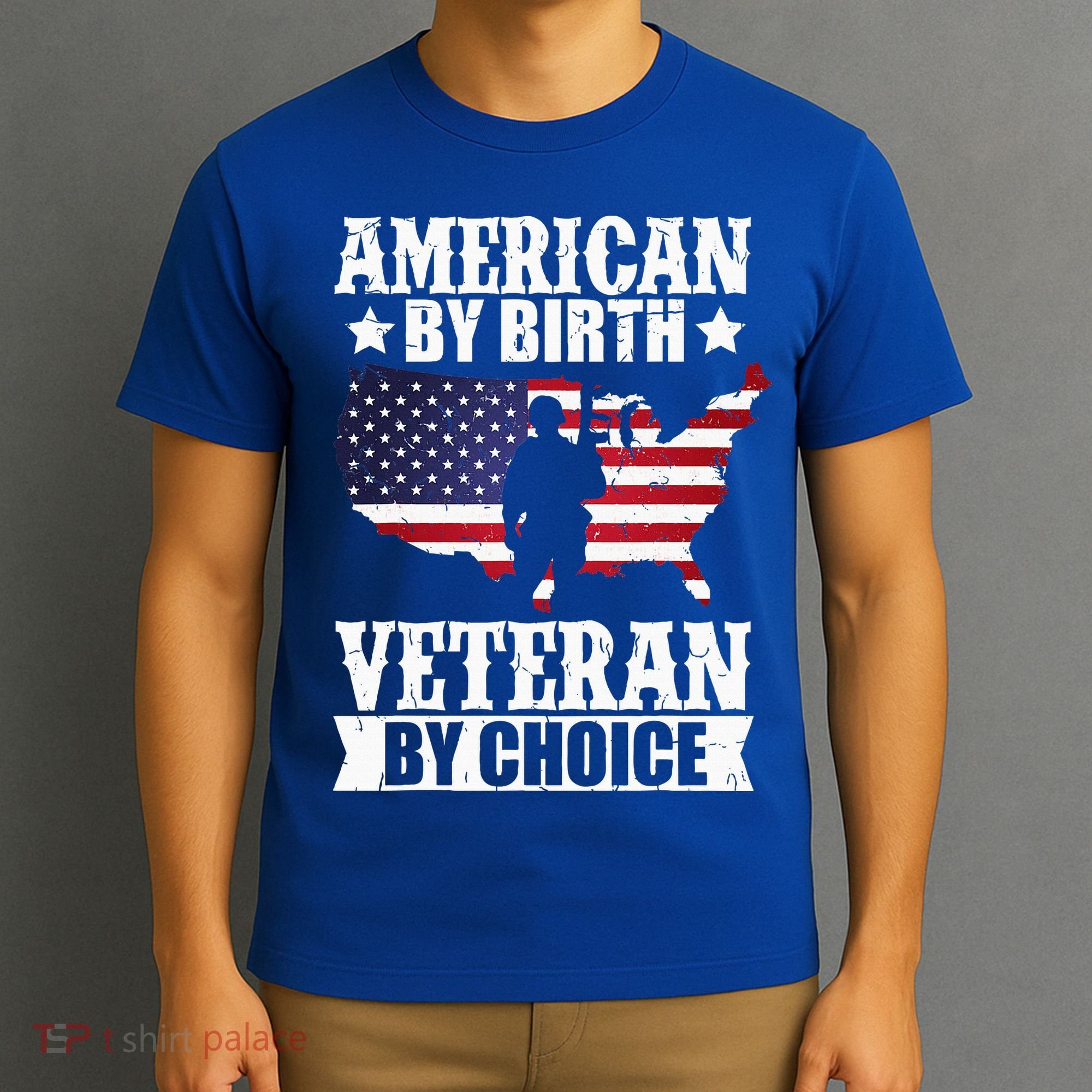 American By Birth Veteran By Choice Us Flag Veterans Day T-Shirt