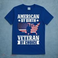 American By Birth Veteran By Choice Us Flag Veterans Day T-Shirt thumb 5