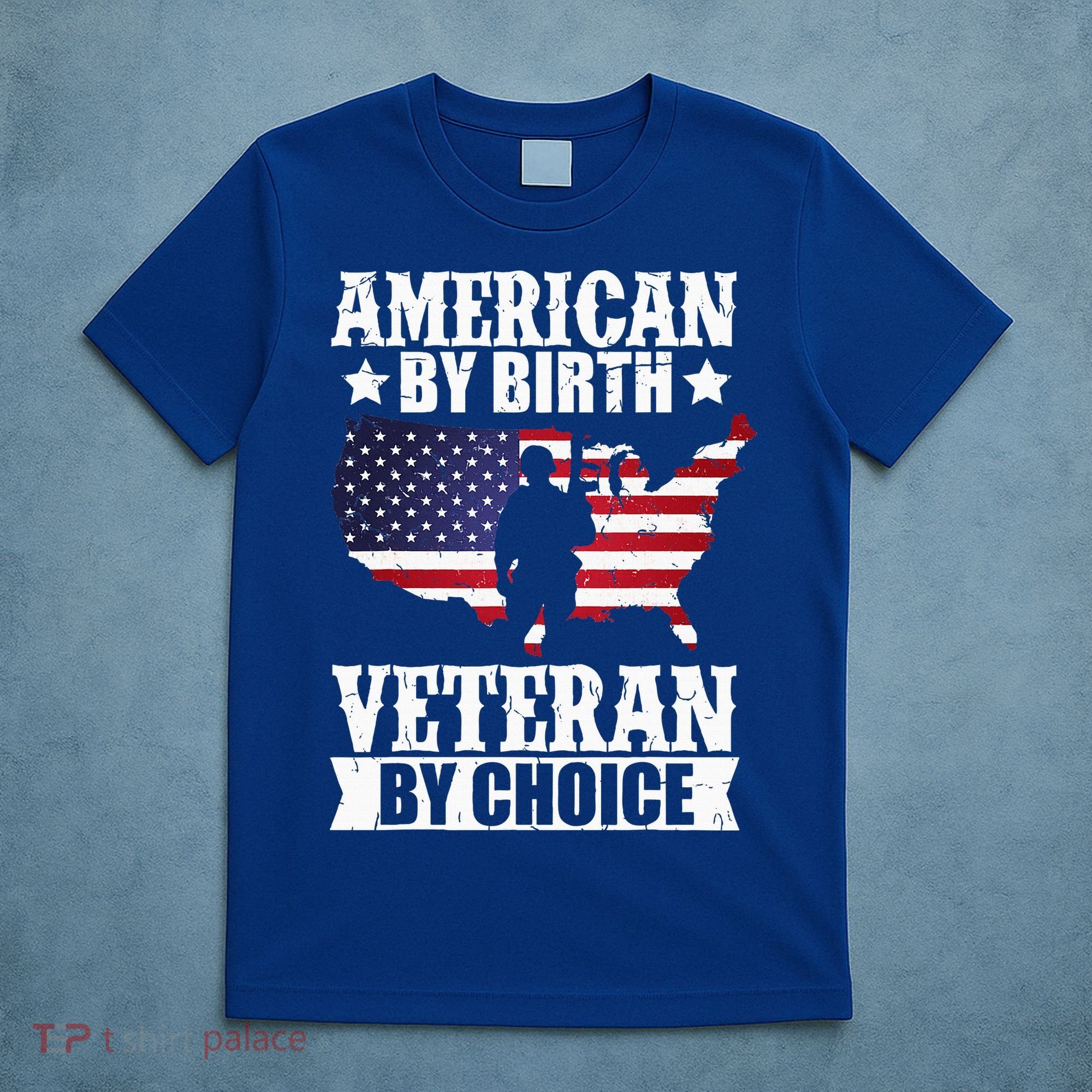 American By Birth Veteran By Choice Us Flag Veterans Day T-Shirt