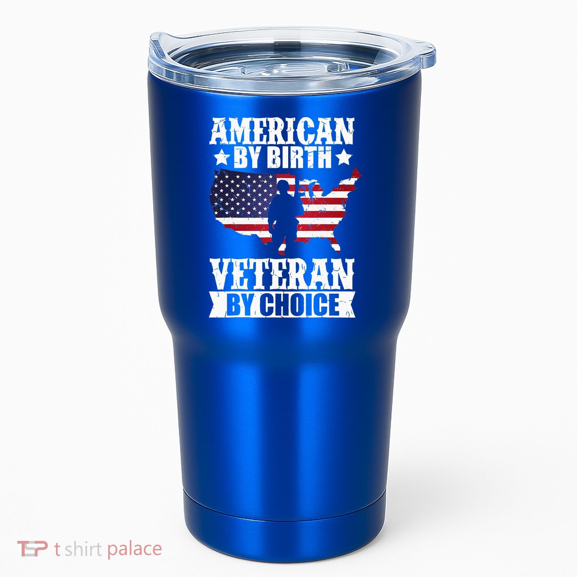 American By Birth Veteran By Choice Us Flag Veterans Day Tumbler