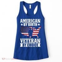 American By Birth Veteran By Choice Us Flag Veterans Day Women's Tank Top thumb 0