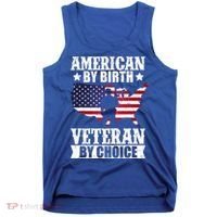 American By Birth Veteran By Choice Us Flag Veterans Day Tank Top thumb 0