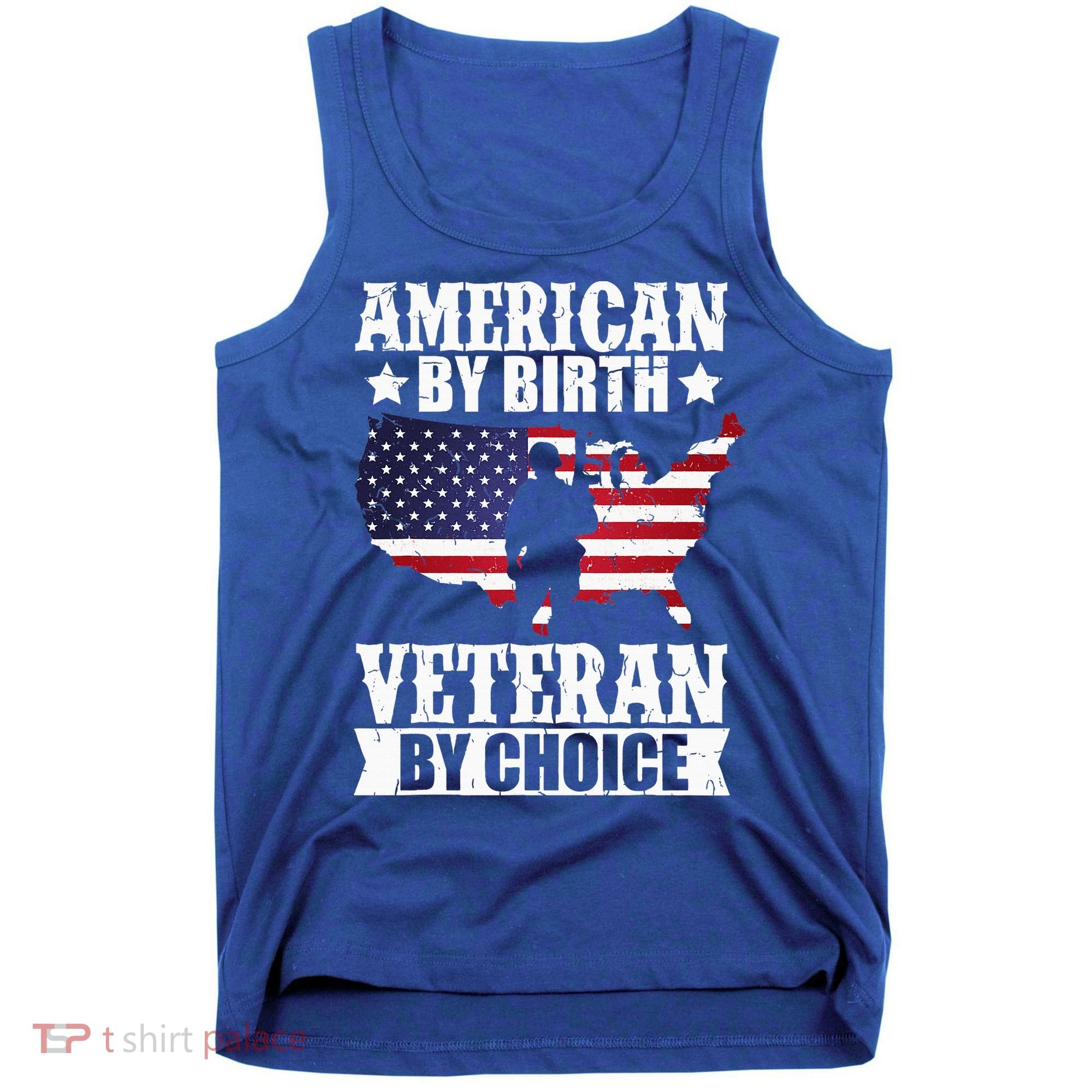 American By Birth Veteran By Choice Us Flag Veterans Day Tank Top