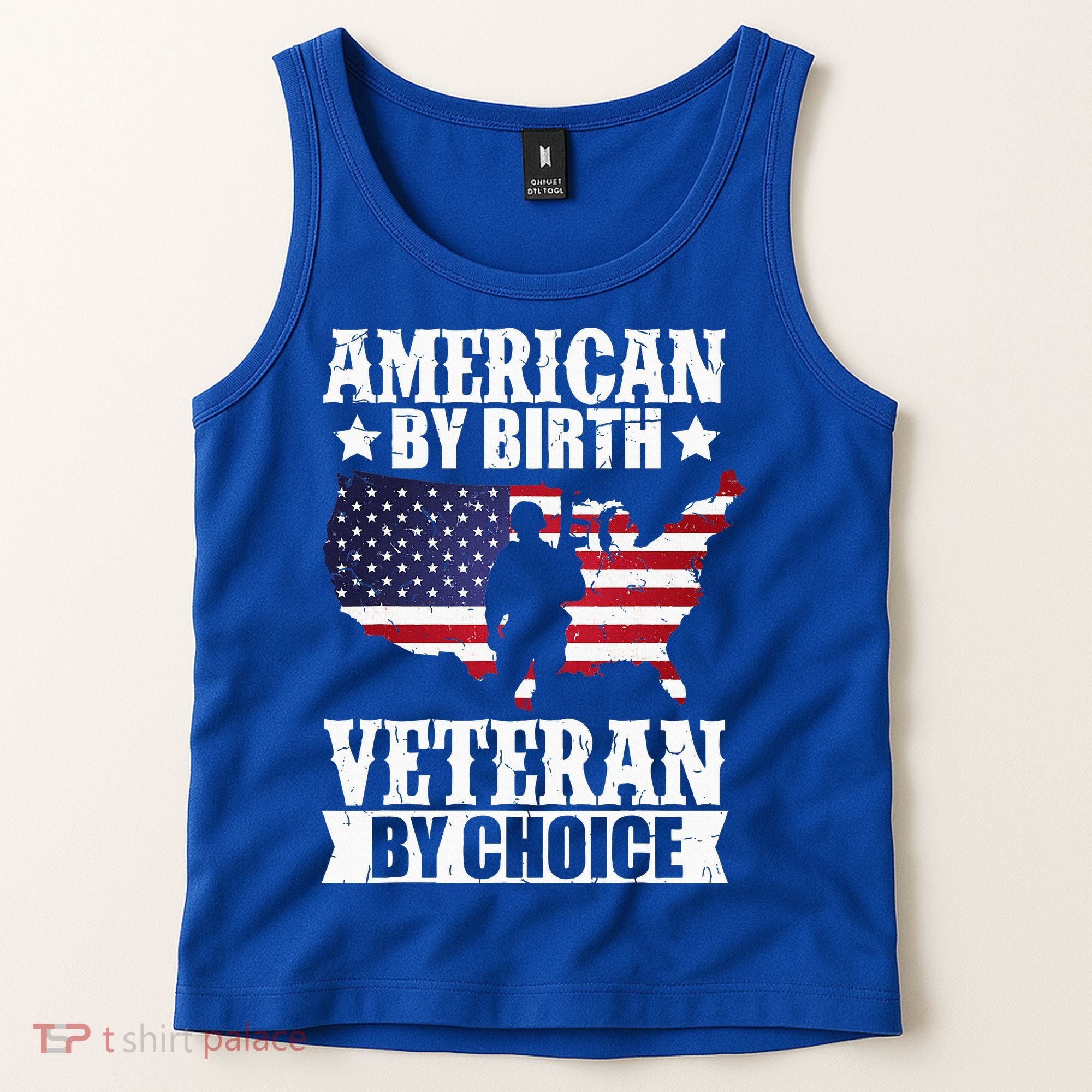 American By Birth Veteran By Choice Us Flag Veterans Day Tank Top