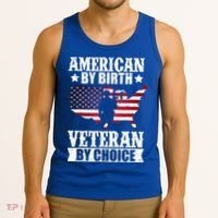 American By Birth Veteran By Choice Us Flag Veterans Day Tank Top thumb 3