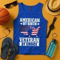 American By Birth Veteran By Choice Us Flag Veterans Day Tank Top thumb 4