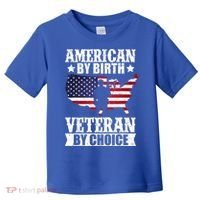 American By Birth Veteran By Choice Us Flag Veterans Day Toddler T-Shirt thumb 0