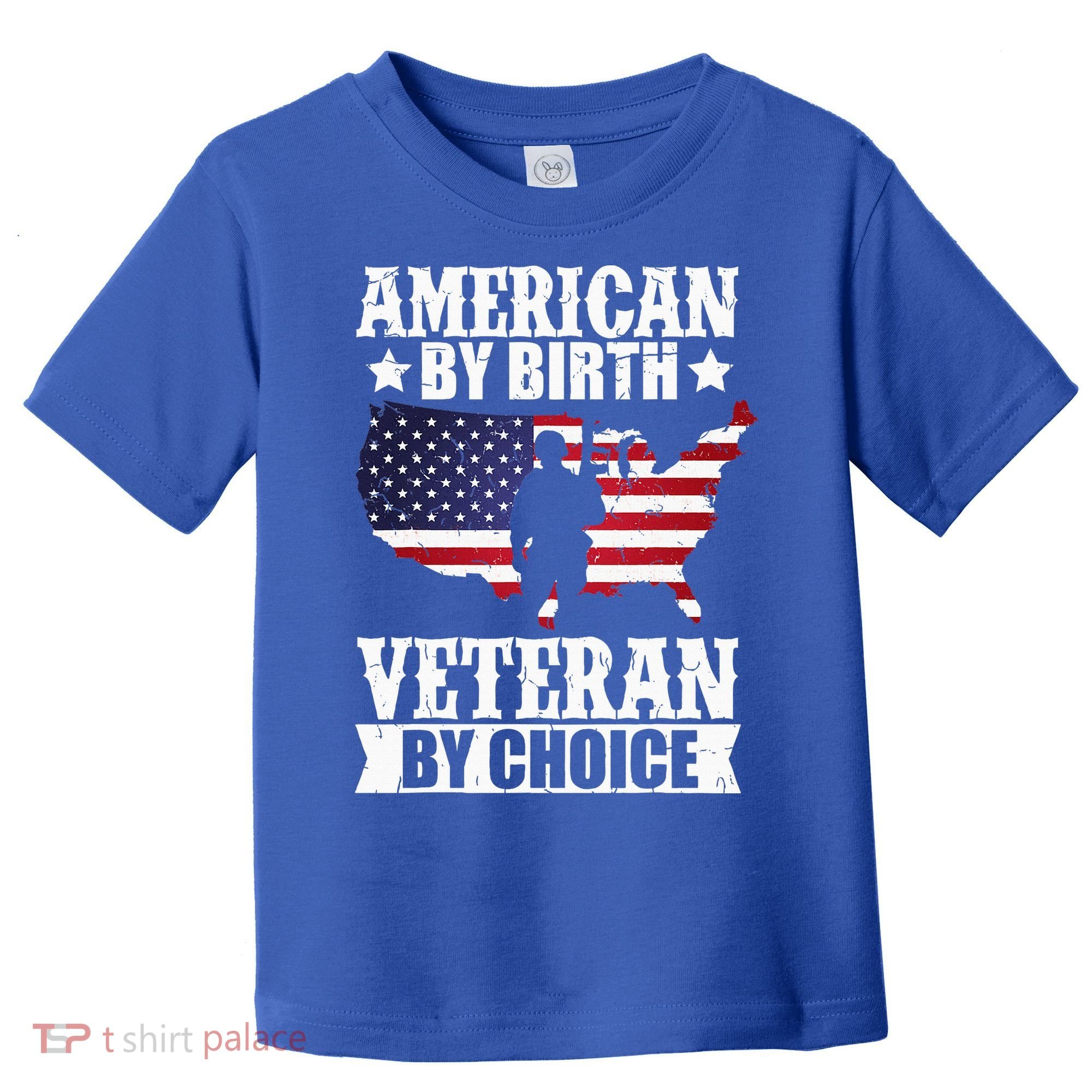 American By Birth Veteran By Choice Us Flag Veterans Day Toddler T-Shirt