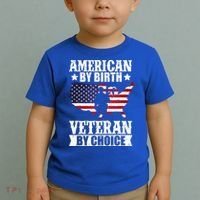 American By Birth Veteran By Choice Us Flag Veterans Day Toddler T-Shirt thumb 2