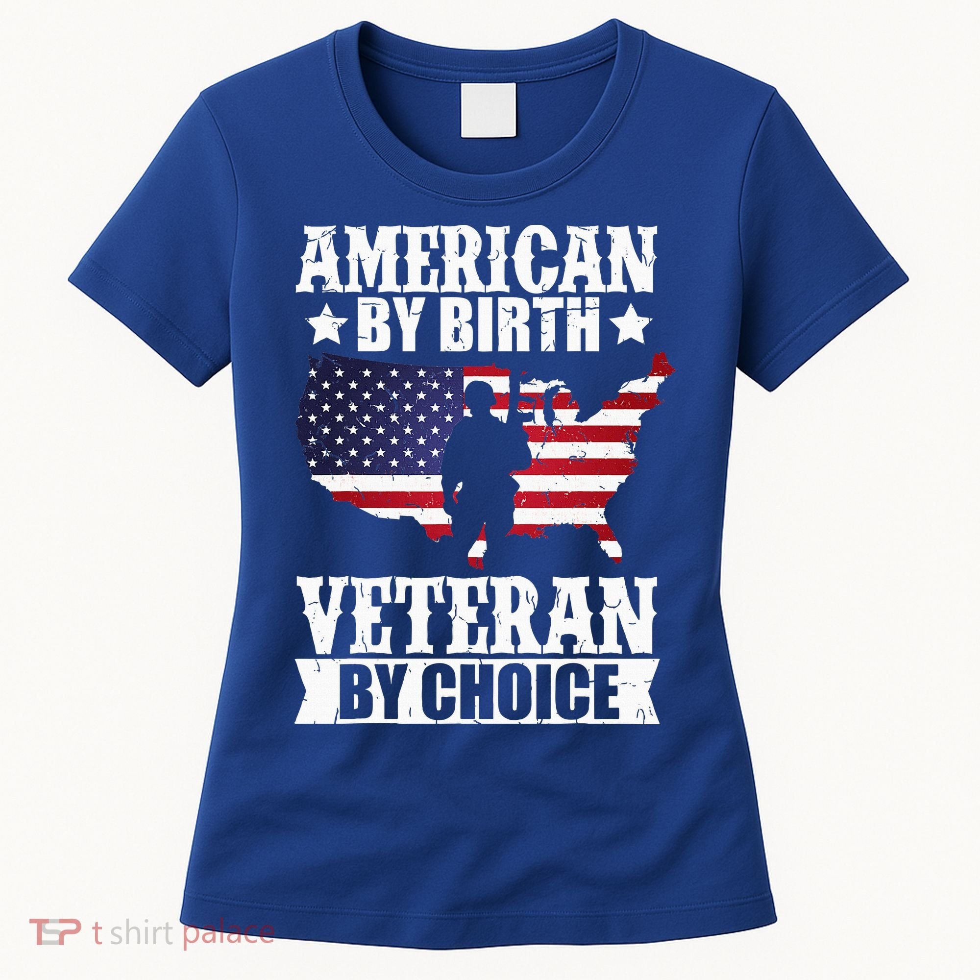 American By Birth Veteran By Choice Us Flag Veterans Day Women's T-Shirt