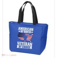 American By Birth Veteran By Choice Us Flag Veterans Day Tote Bag thumb 3