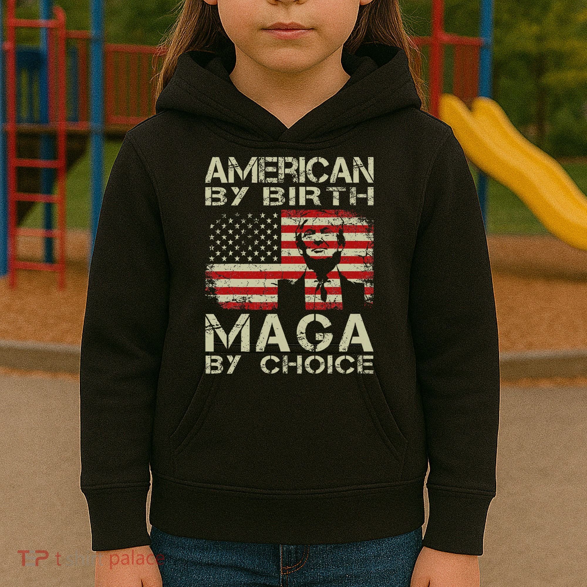 American By Birth Maga By Choice Trump 2024 Kids Hoodie