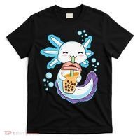 Axolotl Boba Bubble Tea Kawaii Anime Japanese  Teen   T-Shirt thumb 0