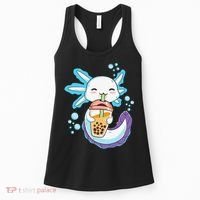 Axolotl Boba Bubble Tea Kawaii Anime Japanese  Teen   Women's Tank Top thumb 0