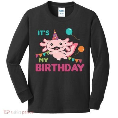 Axolotl Balloons Birthday Axolotls Kids Long Sleeve Shirt