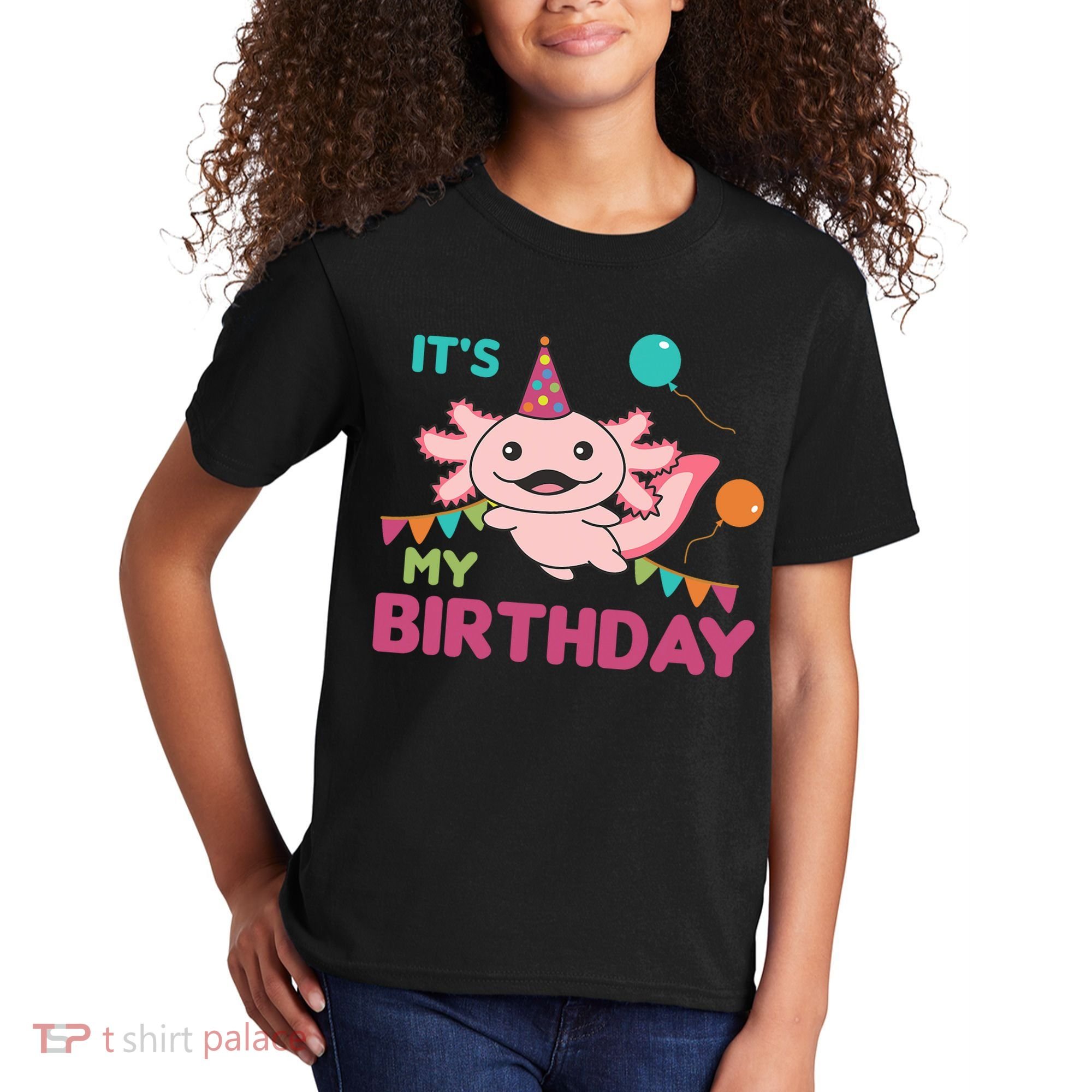 Axolotl Balloons Birthday Axolotls Kids T-Shirt
