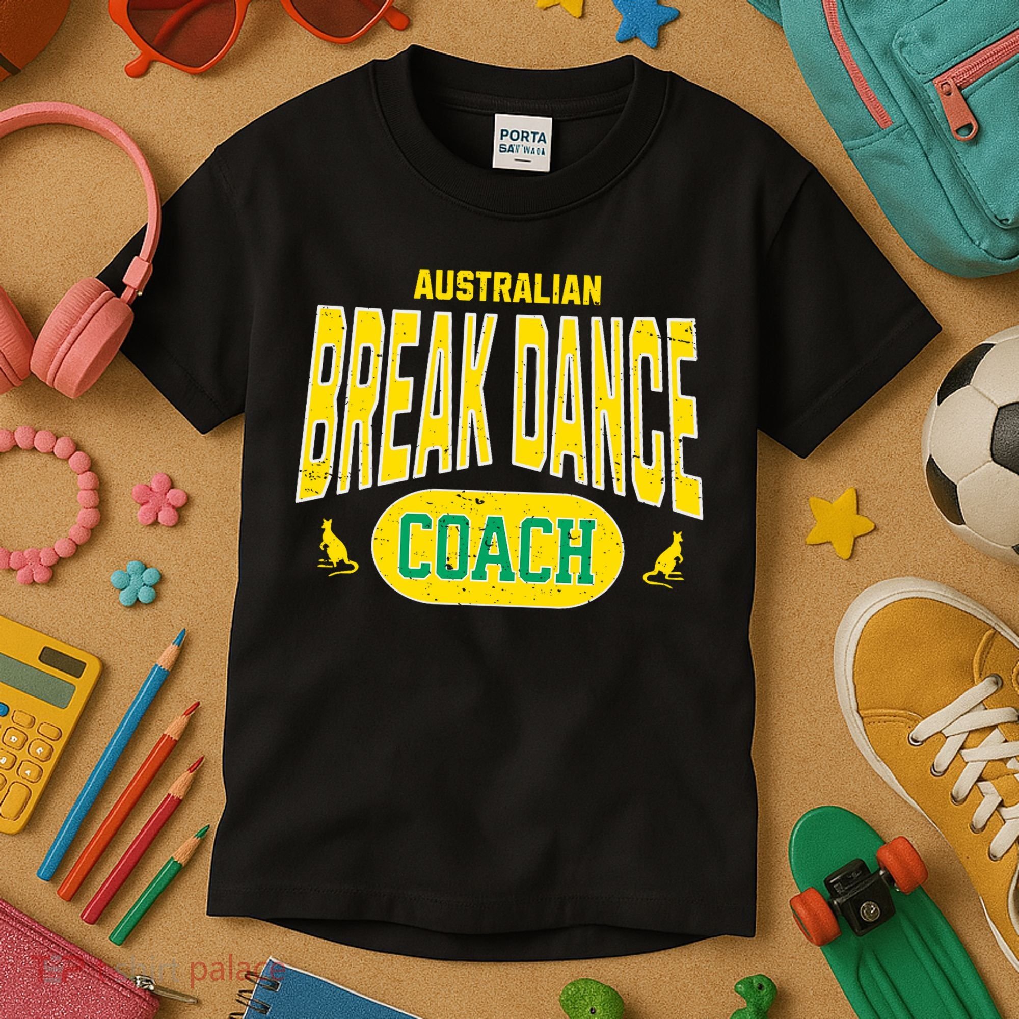 Australian Breakdance Coach Costume Outfit Halloween Party Kids T-Shirt
